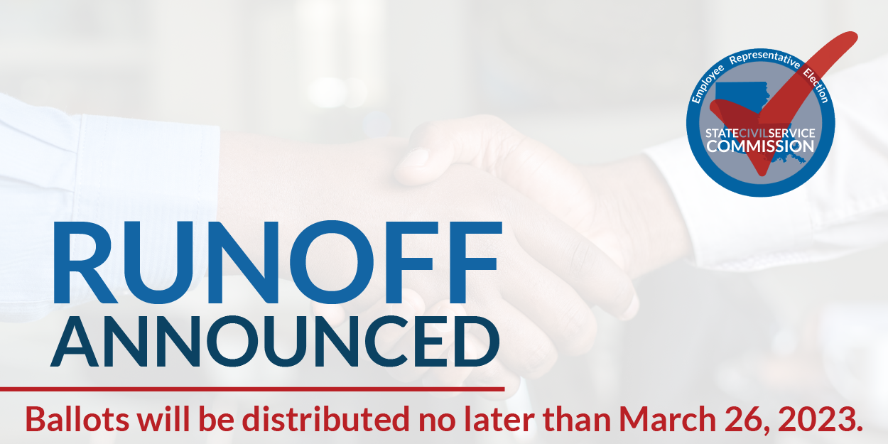 Runoff Announced: Ballots will be distributed no later than March 26,2023.